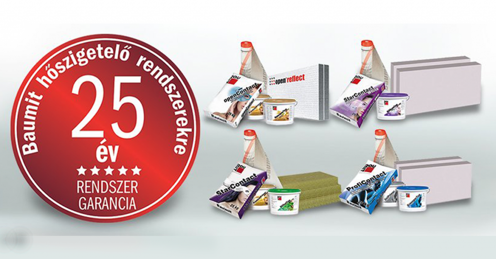 25 év rendszergarancia - Baumit hőszigetelő rendszerekre